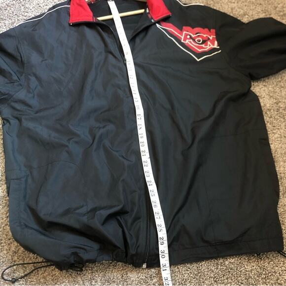Pony Windbreaker Jacket Mens XXL Black Graphic Activewear Full Zip Y2K Running - Picture 7 of 10